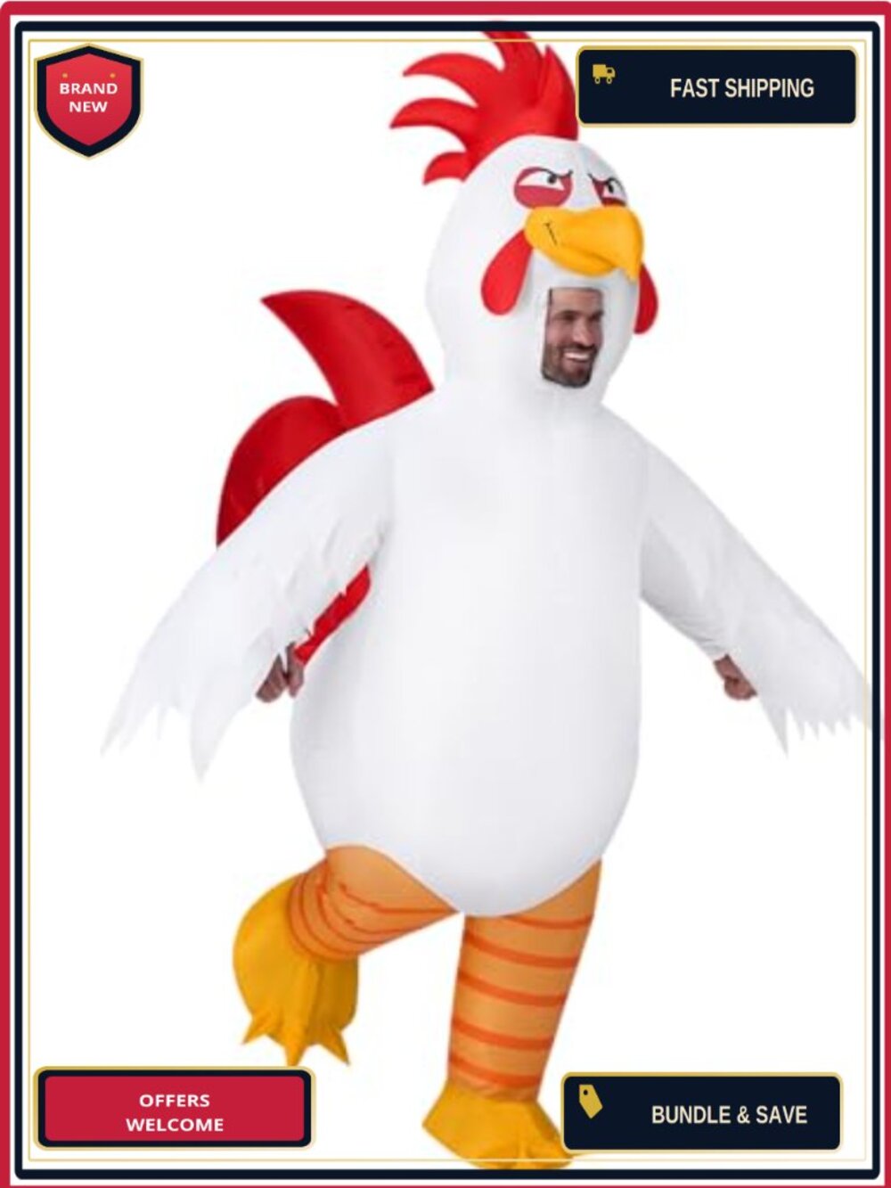 Inflatable Rooster Costume Adult Blow Up Halloween Cosplay